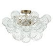 Load image into Gallery viewer, Farmhouze Light-Decorative Pattern Glass Globe Cluster Flush Mount-Chandelier-3-Lt-Brass (Pre-Order)