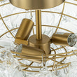 Load image into Gallery viewer, Farmhouze Light-Decorative Pattern Glass Globe Cluster Flush Mount-Chandelier-3-Lt-Brass (Pre-Order)