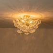Load image into Gallery viewer, Farmhouze Light-Decorative Pattern Glass Globe Cluster Flush Mount-Chandelier-3-Lt-Brass (Pre-Order)