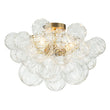 Load image into Gallery viewer, Farmhouze Light-Decorative Pattern Glass Globe Cluster Flush Mount-Chandelier-3-Lt-Brass (Pre-Order)