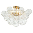 Load image into Gallery viewer, Farmhouze Light-Decorative Pattern Glass Globe Cluster Flush Mount-Chandelier-3-Lt-Brass (Pre-Order)