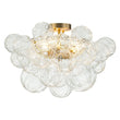 Load image into Gallery viewer, Farmhouze Light-Decorative Pattern Glass Globe Cluster Flush Mount-Chandelier-3-Lt-Brass (Pre-Order)