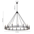 Load image into Gallery viewer, Farmhouze Light-Farmhouse Large Black Metal Wagon Wheel Chandelier-Chandelier-18-Lt-