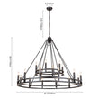 Load image into Gallery viewer, Farmhouze Light-Farmhouse Large Black Metal Wagon Wheel Chandelier-Chandelier-18-Lt-