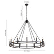 Load image into Gallery viewer, Farmhouze Light-Farmhouse Large Black Metal Wagon Wheel Chandelier-Chandelier-18-Lt-