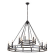 Load image into Gallery viewer, Farmhouze Light-Farmhouse Large Black Metal Wagon Wheel Chandelier-Chandelier-18-Lt-