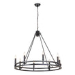 Load image into Gallery viewer, Farmhouze Light-Farmhouse Large Black Metal Wagon Wheel Chandelier-Chandelier-8-Lt-