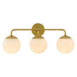 Load image into Gallery viewer, Farmhouze Light-Flower Milky Glass Globe Brass Vanity Wall Lamp-Wall Sconce-Aged Brass-