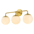 Load image into Gallery viewer, Farmhouze Light-Flower Milky Glass Globe Brass Vanity Wall Lamp-Wall Sconce-Aged Brass-