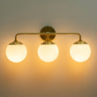 Load image into Gallery viewer, Farmhouze Light-Flower Milky Glass Globe Brass Vanity Wall Lamp-Wall Sconce-Aged Brass-