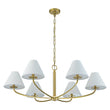 Load image into Gallery viewer, Farmhouze Light-French Farmhouse 6-Light Cone White Linen Shade Chandelier-Chandelier-Brass-