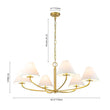 Load image into Gallery viewer, Farmhouze Light-French Farmhouse 6-Light Cone White Linen Shade Chandelier-Chandelier-Brass-