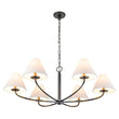 Load image into Gallery viewer, Farmhouze Light-French Farmhouse 6-Light Cone White Linen Shade Chandelier-Chandelier-Brass-