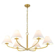 Load image into Gallery viewer, Farmhouze Light-French Farmhouse 6-Light Cone White Linen Shade Chandelier-Chandelier-Brass-