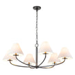 Load image into Gallery viewer, Farmhouze Light-French Farmhouse 6-Light Cone White Linen Shade Chandelier-Chandelier-Brass-