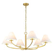 Load image into Gallery viewer, Farmhouze Light-French Farmhouse 6-Light Cone White Linen Shade Chandelier-Chandelier-Brass-