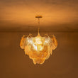 Load image into Gallery viewer, Farmhouze Light-French Farmhouse Gold Texture Glass Leaf Chandelier-Chandelier-Gold-