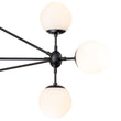 Load image into Gallery viewer, Farmhouze Light-Geometric Opal Glass Globe 10-Light Chandelier-Chandelier-Black-10-Light