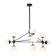 Load image into Gallery viewer, Farmhouze Light-Geometric Opal Glass Globe 10-Light Chandelier-Chandelier-Black-10-Light
