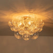 Load image into Gallery viewer, Farmhouze Light-Glam 3-Light Swirled Glass Globe Bubble Flush Mount Chandelier-Chandelier-3-Light-Nickel