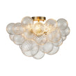 Load image into Gallery viewer, Farmhouze Light-Glam 3-Light Swirled Glass Globe Bubble Flush Mount Chandelier-Chandelier-3-Light-Nickel