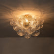 Load image into Gallery viewer, Farmhouze Light-Glam 3-Light Swirled Glass Globe Bubble Flush Mount Chandelier-Chandelier-3-Light-Nickel