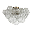 Load image into Gallery viewer, Farmhouze Light-Glam 3-Light Swirled Glass Globe Bubble Flush Mount Chandelier-Chandelier-3-Light-Nickel