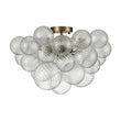 Load image into Gallery viewer, Farmhouze Light-Glam 3-Light Swirled Glass Globe Bubble Flush Mount Chandelier-Chandelier-3-Light-Nickel