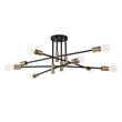 Load image into Gallery viewer, Farmhouze Light-Linear Sputnik Semi Flush Mount Ceiling Light-Ceiling Light-Black+Brass-6-Light