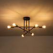 Load image into Gallery viewer, Farmhouze Light-Linear Sputnik Semi Flush Mount Ceiling Light-Ceiling Light-Black+Brass-6-Light