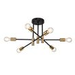 Load image into Gallery viewer, Farmhouze Light-Linear Sputnik Semi Flush Mount Ceiling Light-Ceiling Light-Black+Brass-6-Light