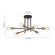 Load image into Gallery viewer, Farmhouze Light-Linear Sputnik Semi Flush Mount Ceiling Light-Ceiling Light-Black+Brass-6-Light