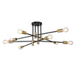 Load image into Gallery viewer, Farmhouze Light-Linear Sputnik Semi Flush Mount Ceiling Light-Ceiling Light-Black+Brass-6-Light