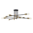 Load image into Gallery viewer, Farmhouze Light-Linear Sputnik Semi Flush Mount Ceiling Light-Ceiling Light-Black+Brass-6-Light
