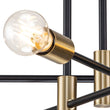 Load image into Gallery viewer, Farmhouze Light-Linear Sputnik Semi Flush Mount Ceiling Light-Ceiling Light-Black+Brass-6-Light