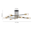 Load image into Gallery viewer, Farmhouze Light-Linear Sputnik Semi Flush Mount Ceiling Light-Ceiling Light-Black+Brass-6-Light
