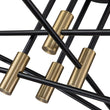 Load image into Gallery viewer, Farmhouze Light-Linear Sputnik Semi Flush Mount Ceiling Light-Ceiling Light-Black+Brass-6-Light