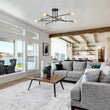 Load image into Gallery viewer, Farmhouze Light-Linear Sputnik Semi Flush Mount Ceiling Light-Ceiling Light-Black+Brass-8-Light