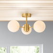 Load image into Gallery viewer, Farmhouze Light-Mid Century 3-Light Opal Glass Globe Ceiling Light-Ceiling Light-Brass-3-Light