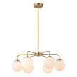 Load image into Gallery viewer, Farmhouze Light-Mid-Century 6-Light Opal Glass Globe Sputnik Chandelier-Chandelier-Brass-