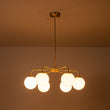 Load image into Gallery viewer, Farmhouze Light-Mid-Century 6-Light Opal Glass Globe Sputnik Chandelier-Chandelier-Brass-
