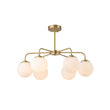 Load image into Gallery viewer, Farmhouze Light-Mid-Century 6-Light Opal Glass Globe Sputnik Chandelier-Chandelier-Brass-