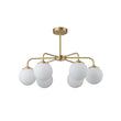 Load image into Gallery viewer, Farmhouze Light-Mid-Century 6-Light Opal Glass Globe Sputnik Chandelier-Chandelier-Brass-