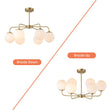 Load image into Gallery viewer, Farmhouze Light-Mid-Century 6-Light Opal Glass Globe Sputnik Chandelier-Chandelier-Brass-