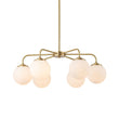 Load image into Gallery viewer, Farmhouze Light-Mid-Century 6-Light Opal Glass Globe Sputnik Chandelier-Chandelier-Brass-