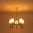 Load image into Gallery viewer, Farmhouze Light-Mid-Century Black Brass 5-Light Linen Shade Chandelier-Chandelier-5-Light-