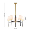 Load image into Gallery viewer, Farmhouze Light-Mid-Century Black Brass 5-Light Linen Shade Chandelier-Chandelier-5-Light-