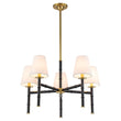 Load image into Gallery viewer, Farmhouze Light-Mid-Century Black Brass 5-Light Linen Shade Chandelier-Chandelier-5-Light-