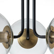 Load image into Gallery viewer, Farmhouze Light-Modern 3-Light Glass Globe Semi Flush Ceiling Light-Ceiling Light-Black Brass + Clear Glass-