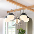 Load image into Gallery viewer, Farmhouze Light-Modern 5-Light Goose Arm Opal Glass Globe Chandelier-Chandelier-Nickel-
